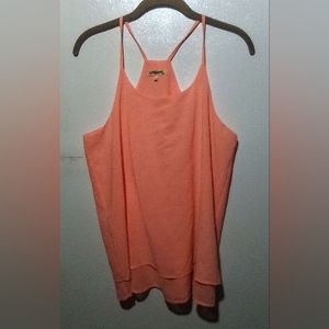 Tramp Neon Orange Sleeveless Top  Size L